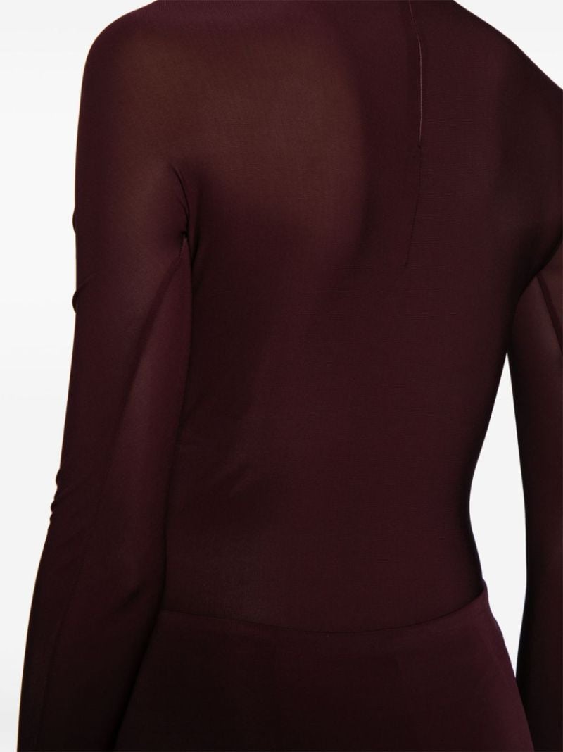 Red Mock-neck Long-sleeve Bodysuit