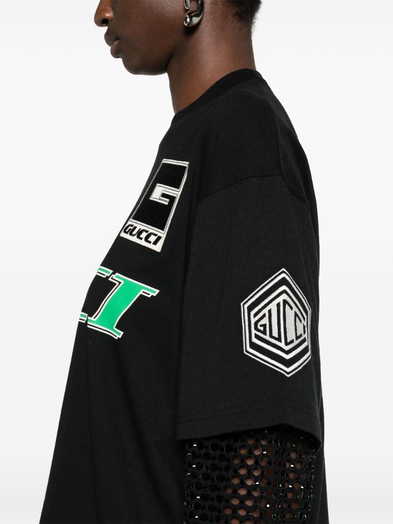 Black Layered Cotton T-shirt