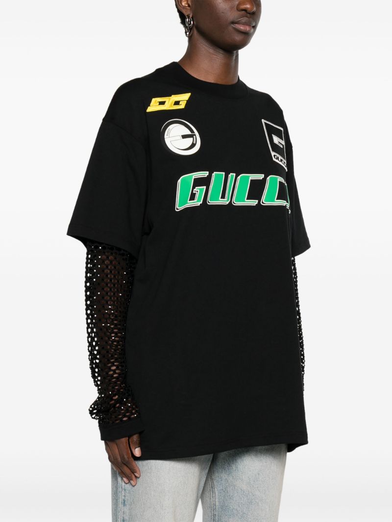 Black Layered Cotton T-shirt