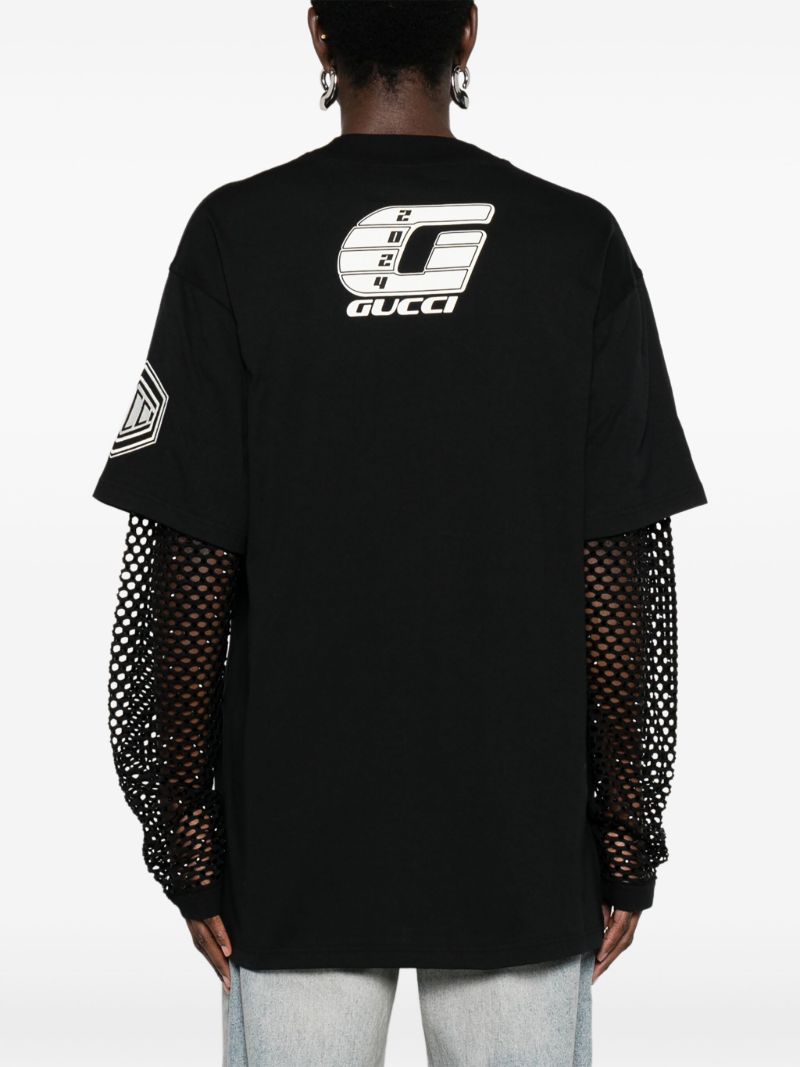 Black Layered Cotton T-shirt