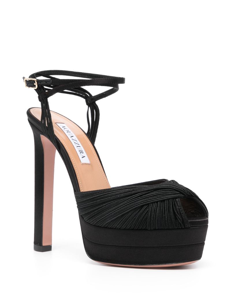 Black Bellini Beauty Plateau 130 Leather Sandals