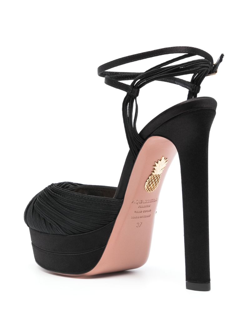Black Bellini Beauty Plateau 130 Leather Sandals