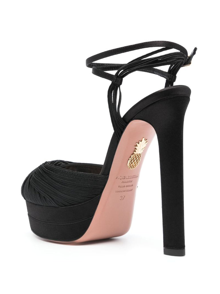 Black Bellini Beauty Plateau 130 Leather Sandals