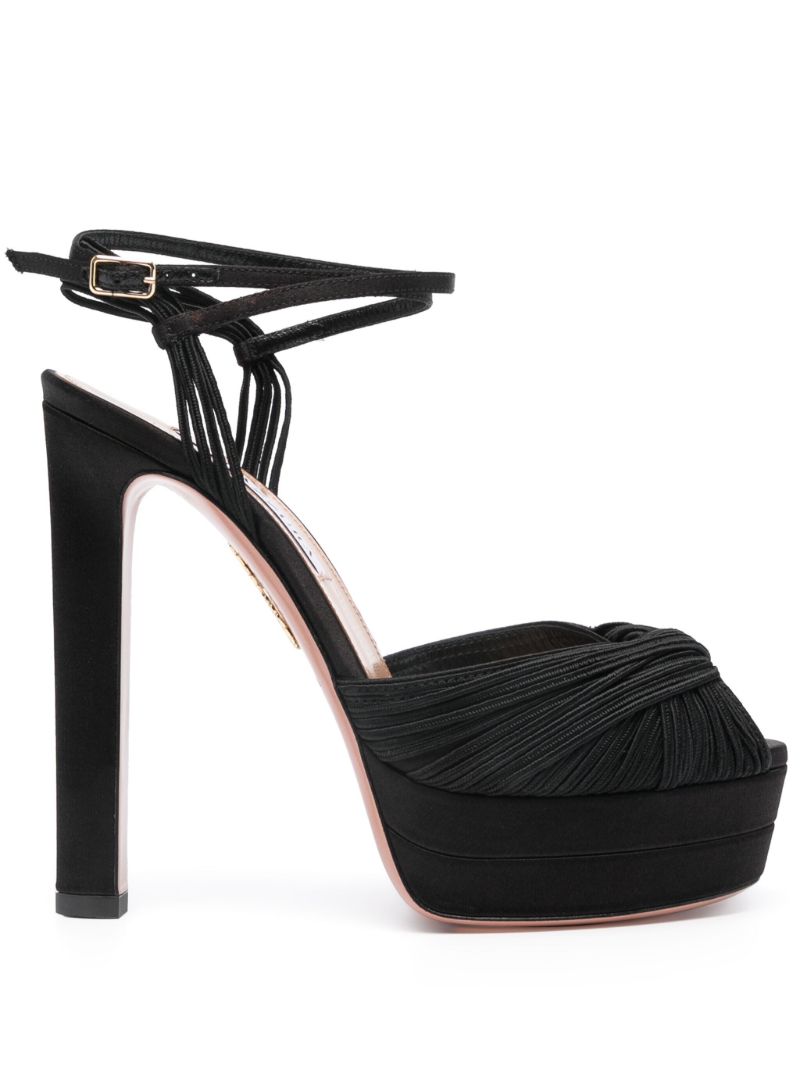 Black Bellini Beauty Plateau 130 Leather Sandals
