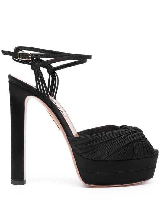 Black Bellini Beauty Plateau 130 Leather Sandals