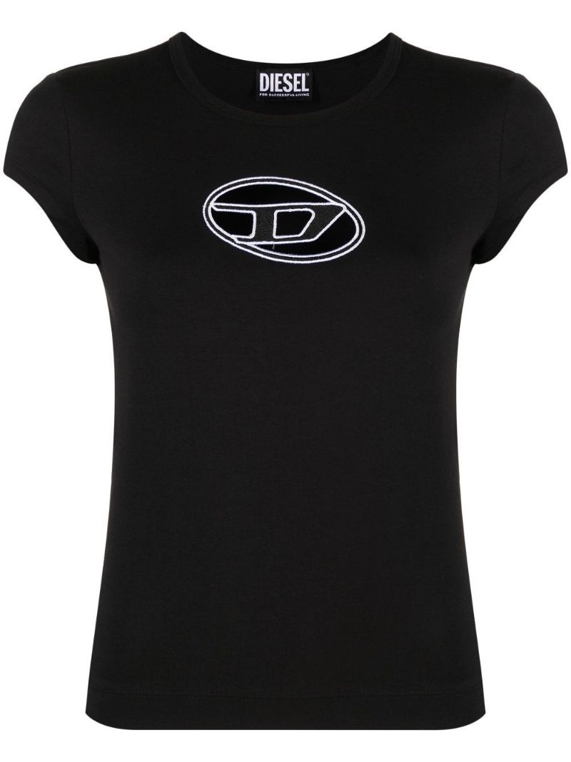 Black T-angie Logo-embroidered T-shirt