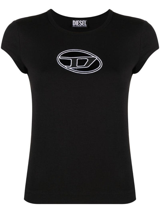 Black T-angie Logo-embroidered T-shirt