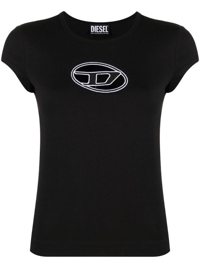 Black T-angie Logo-embroidered T-shirt