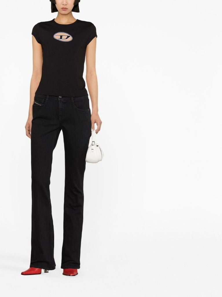 Black T-angie Logo-embroidered T-shirt