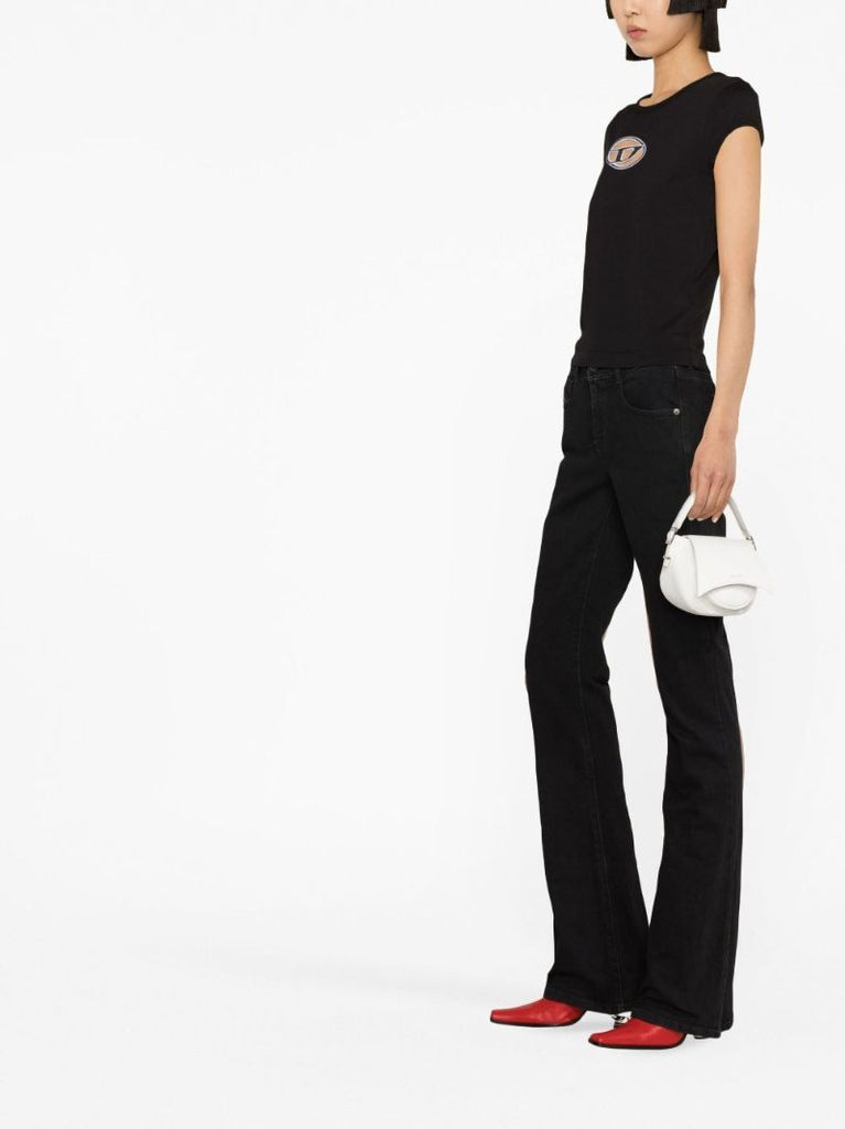 Black T-angie Logo-embroidered T-shirt