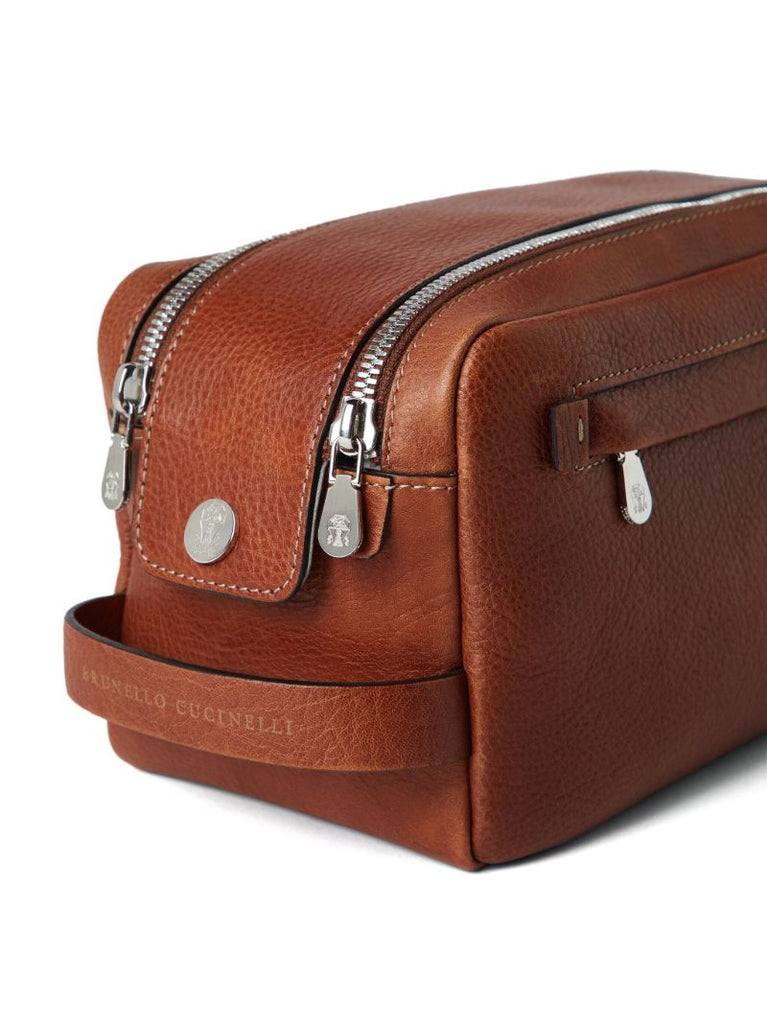 Brown Leather Washbag
