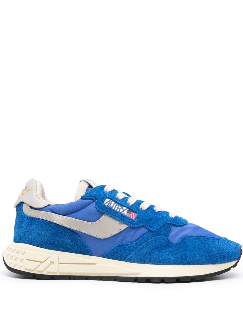 Blue Reelwind Suede-trimmed Sneakers