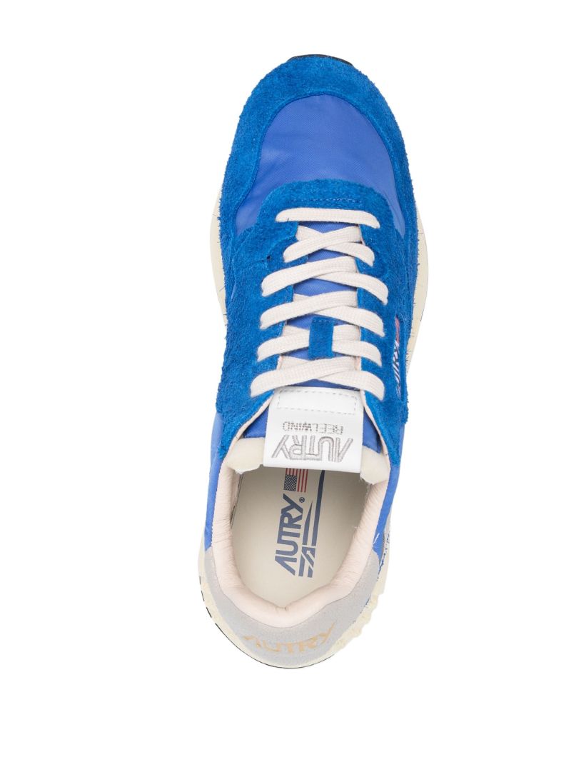 Blue Reelwind Suede-trimmed Sneakers