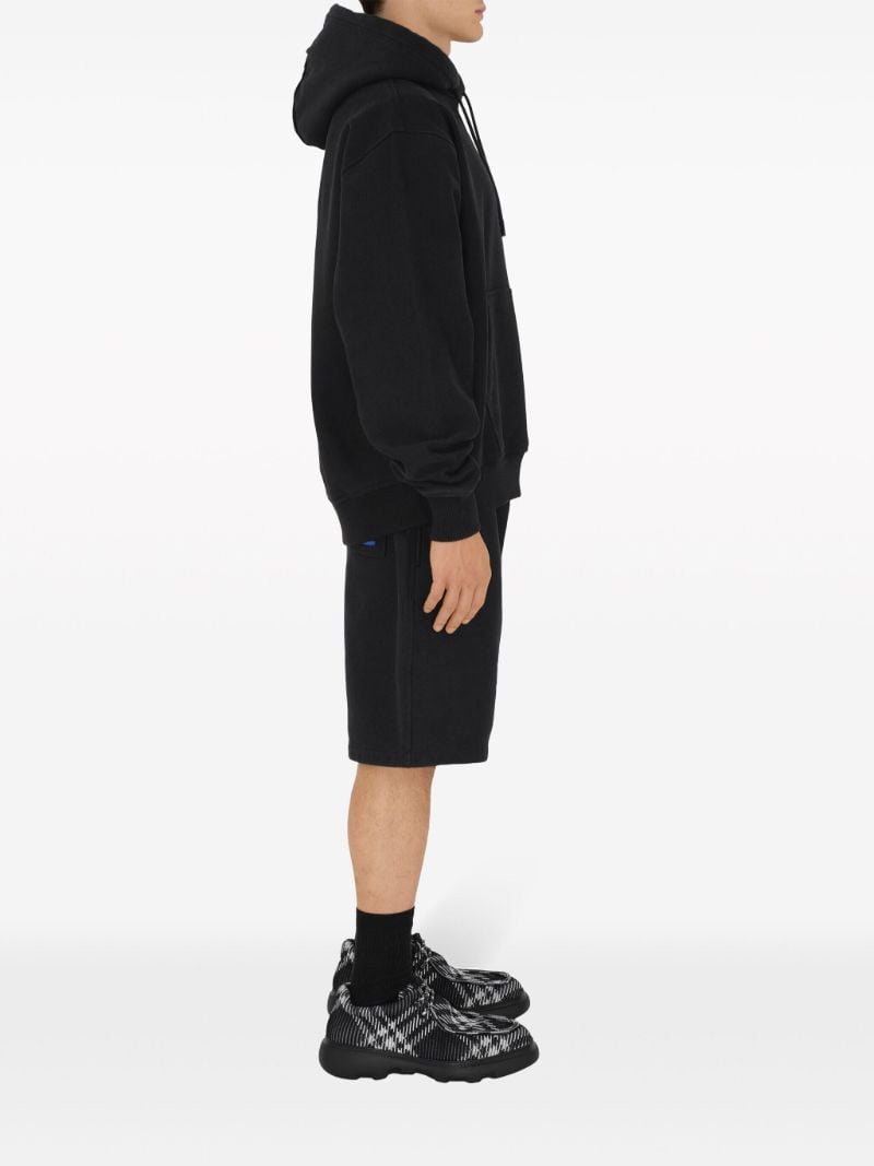 Black Logo-appliquÃ_x0083_Â©d Cotton Hoodie