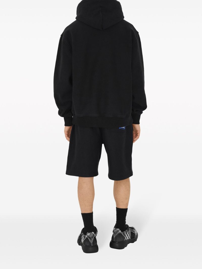 Black Logo-appliquÃ_x0083_Â©d Cotton Hoodie