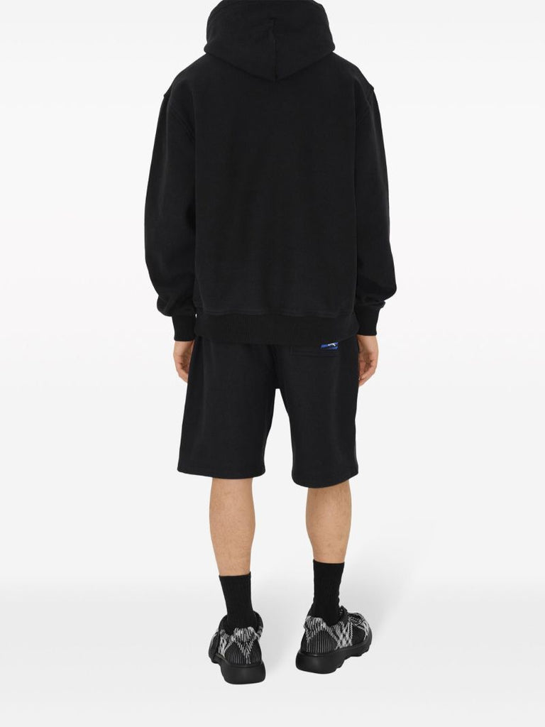 Black Logo-appliquÃ_x0083_Â©d Cotton Hoodie