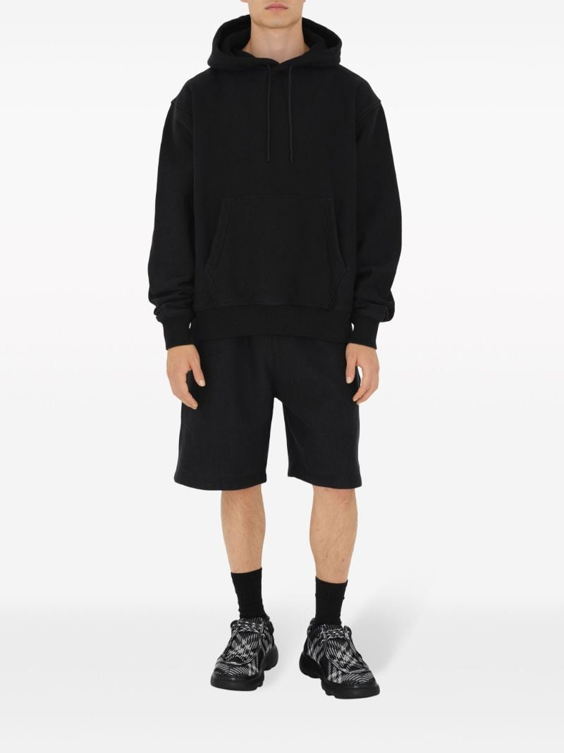 Black Logo-appliquÃ_x0083_Â©d Cotton Hoodie