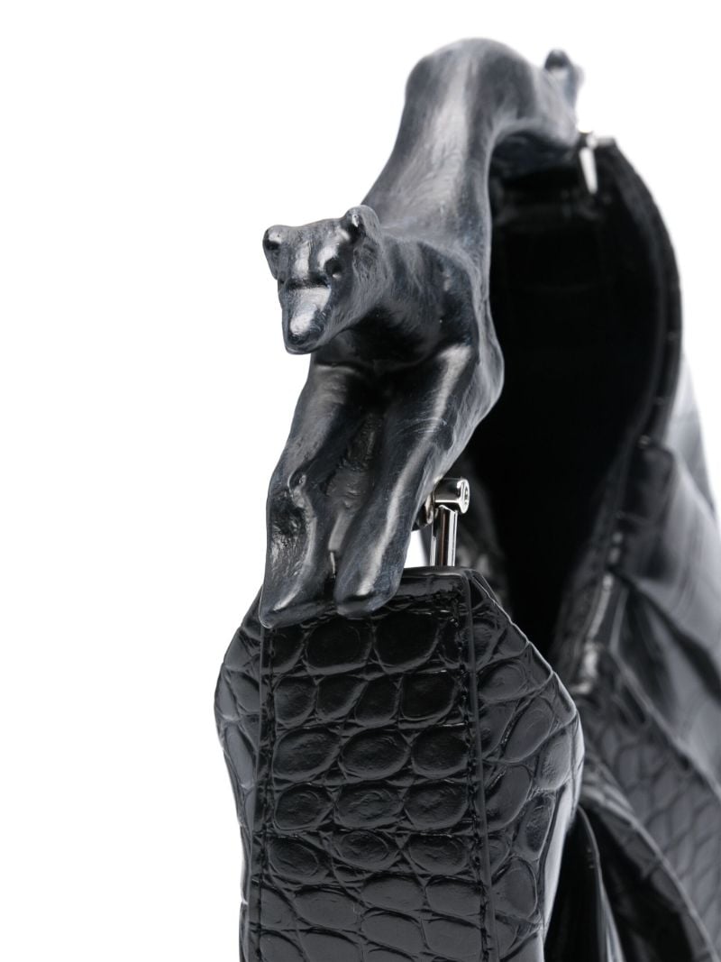 Black Greyhound Faux-leather Tote Bag
