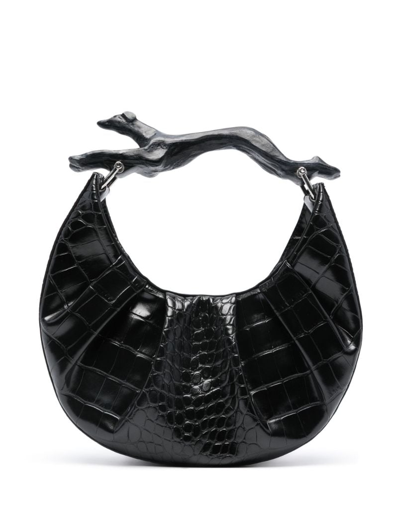 Black Greyhound Faux-leather Tote Bag
