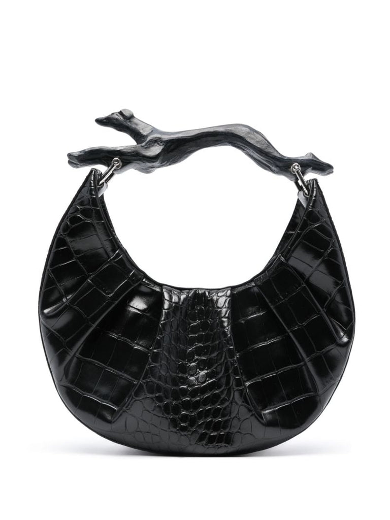 Black Greyhound Faux-leather Tote Bag