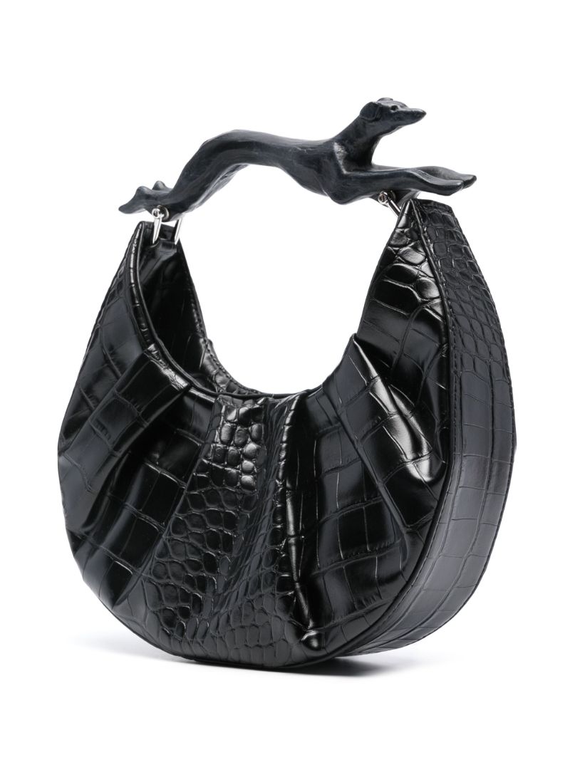 Black Greyhound Faux-leather Tote Bag