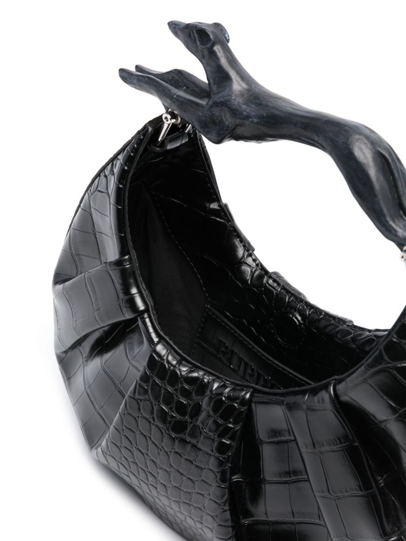 Black Greyhound Faux-leather Tote Bag