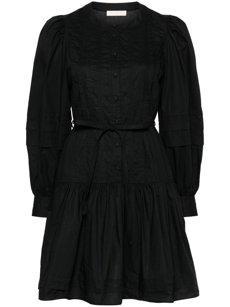 Black Karina Long-sleeve Cotton Dress