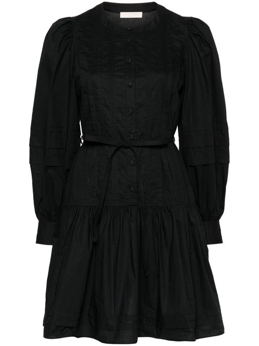 Black Karina Long-sleeve Cotton Dress