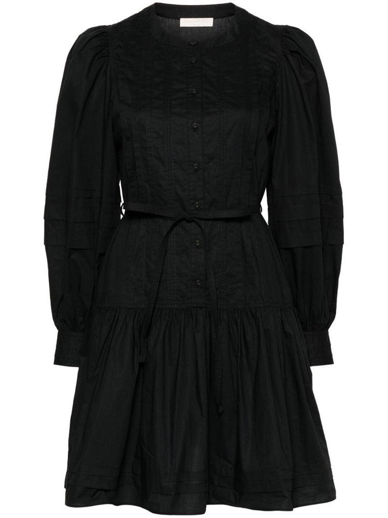 Black Karina Long-sleeve Cotton Dress