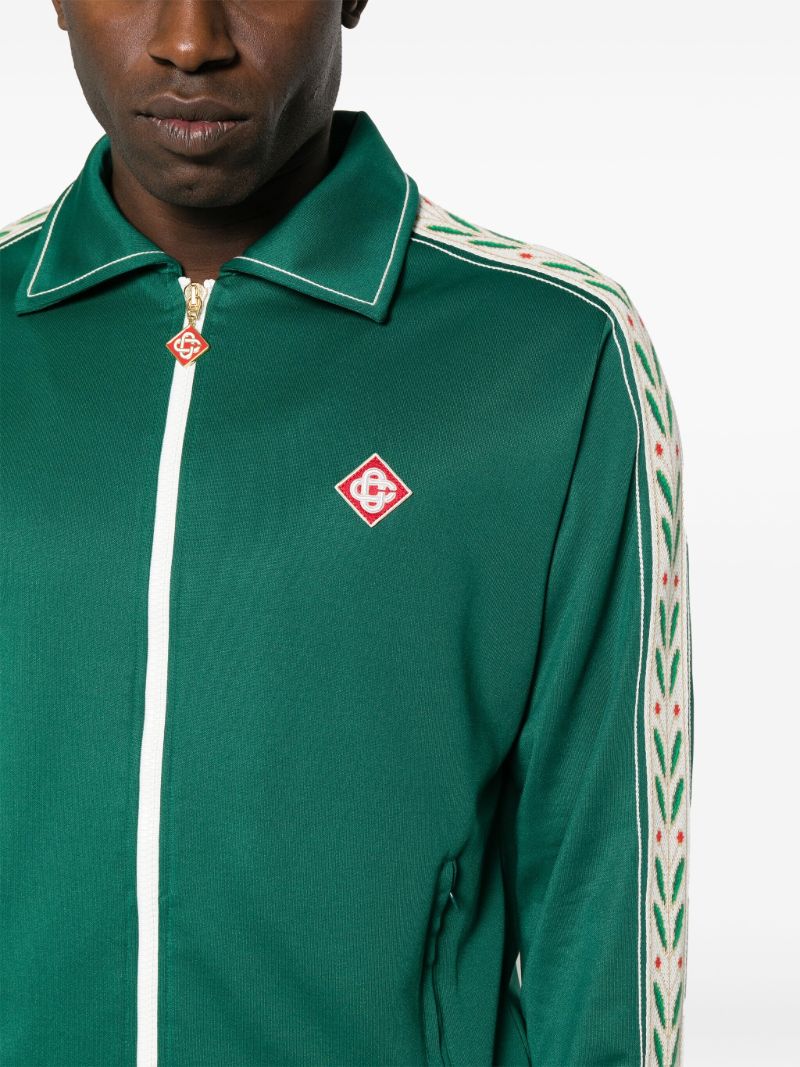 Green Logo-appliquÃ_x0083_Â© Zip-up Sweatshirt