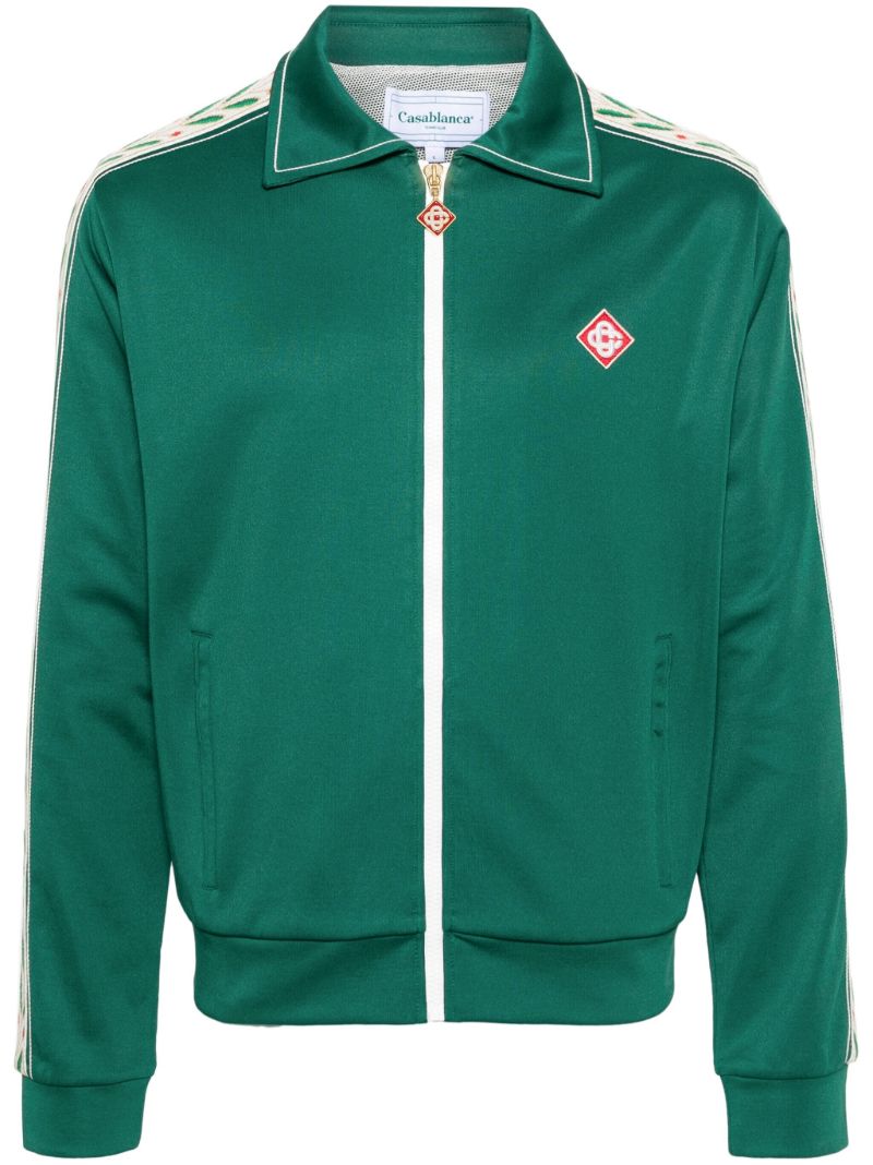 Green Logo-appliquÃ_x0083_Â© Zip-up Sweatshirt