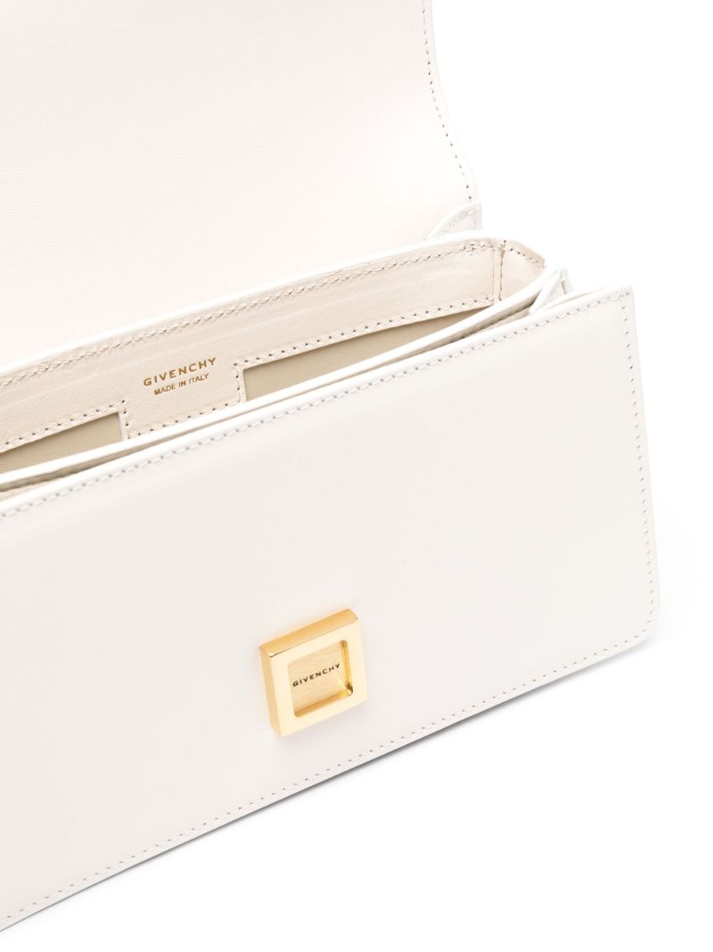White 4g Leather Cross Body Bag
