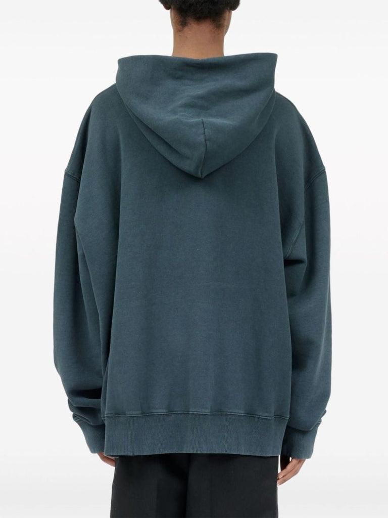 Blue Reverse Cotton Hoodie