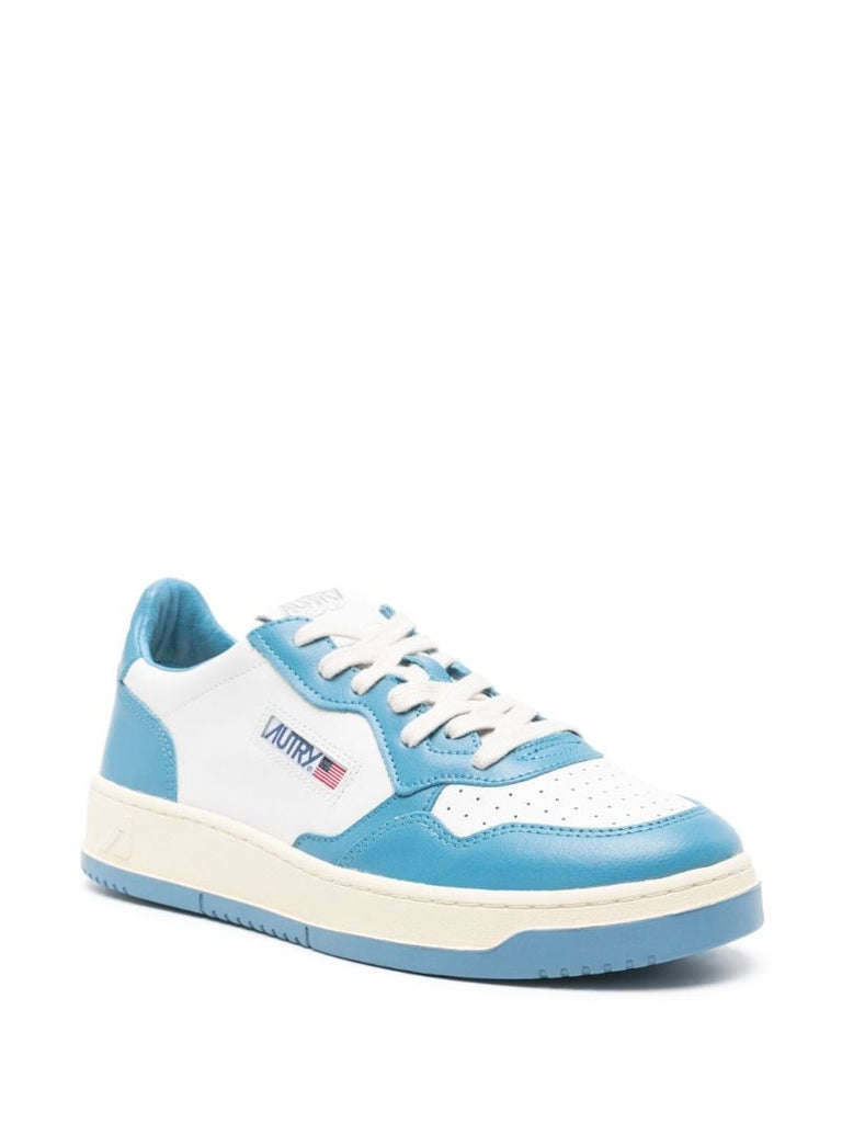 White Medalist Leather Sneakers