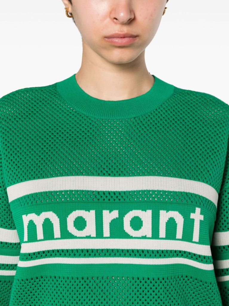 Green Arwen Open-knit Sweater