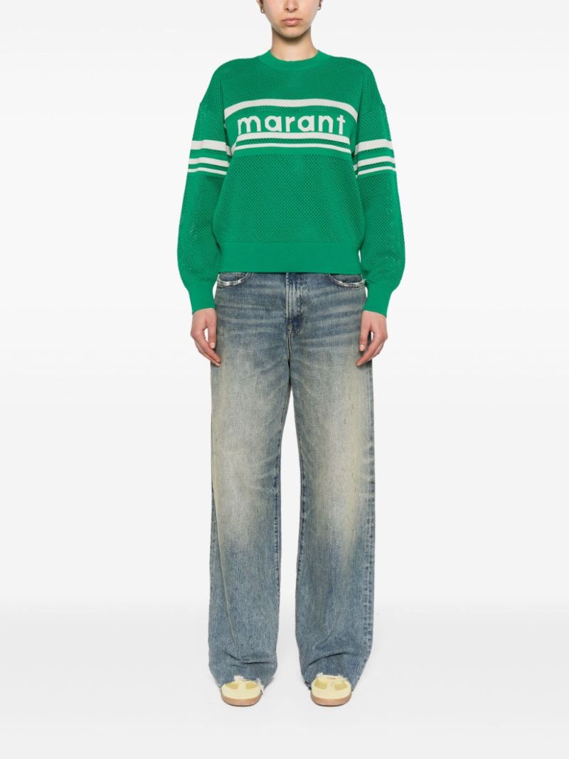 Green Arwen Open-knit Sweater
