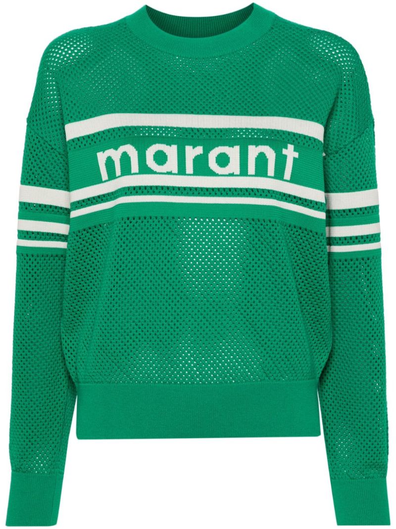 Green Arwen Open-knit Sweater