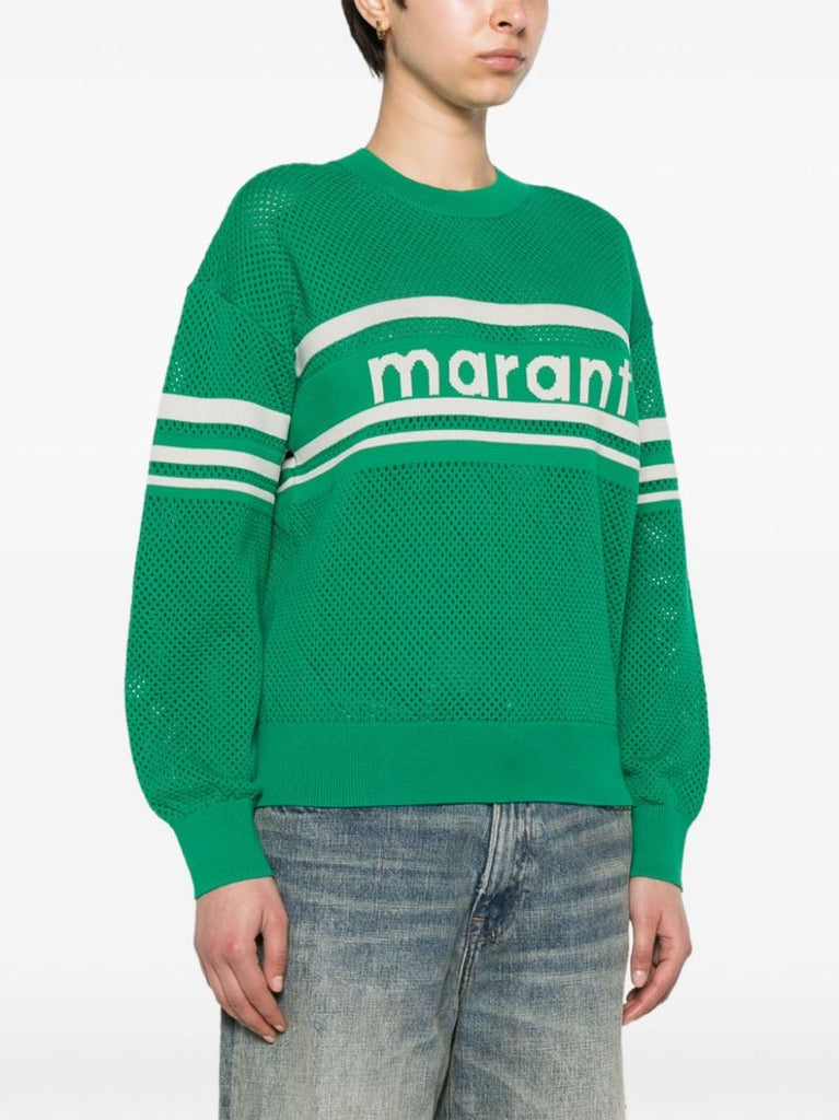 Green Arwen Open-knit Sweater