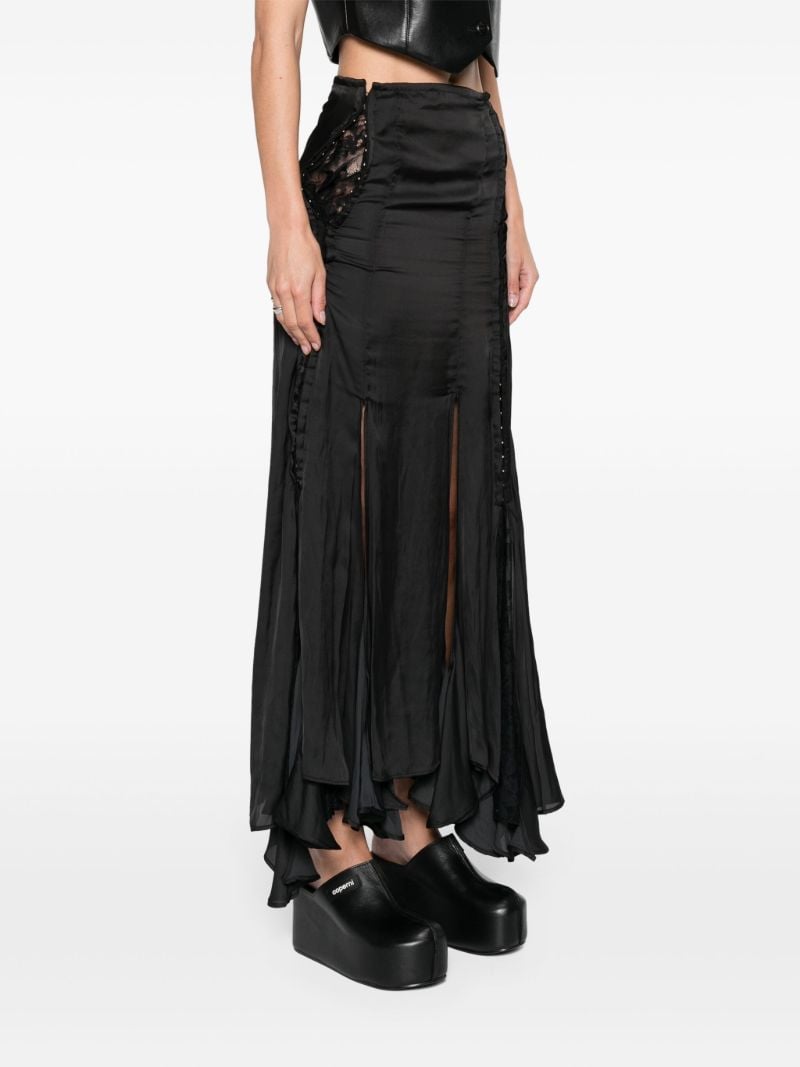 Black High-waist Satin Maxi Skirt