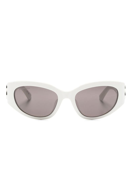 White Bossy Oval-frame Sunglasses