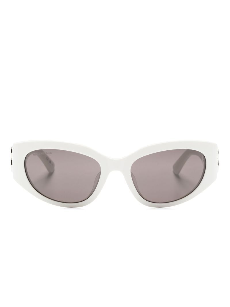 White Bossy Oval-frame Sunglasses