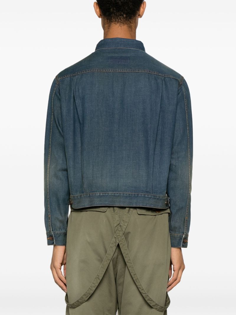 Blue Pleated Denim Jacket