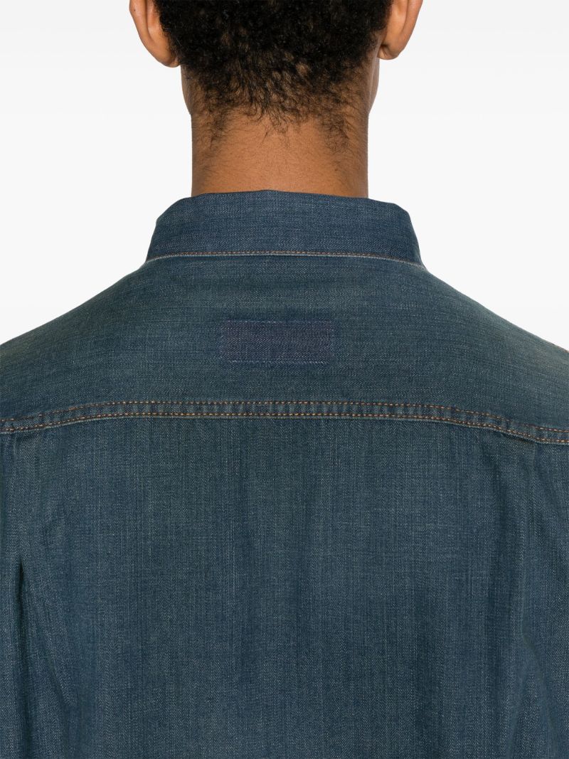 Blue Pleated Denim Jacket