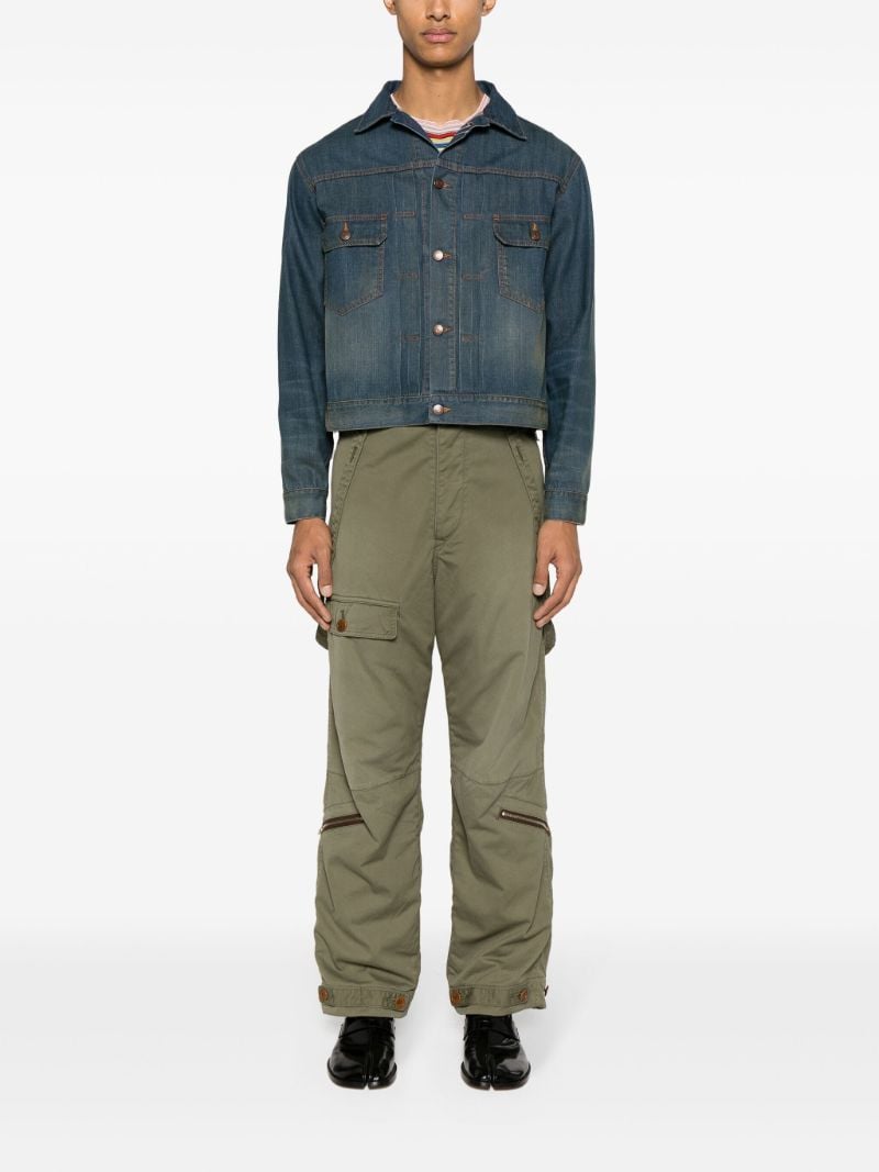 Blue Pleated Denim Jacket
