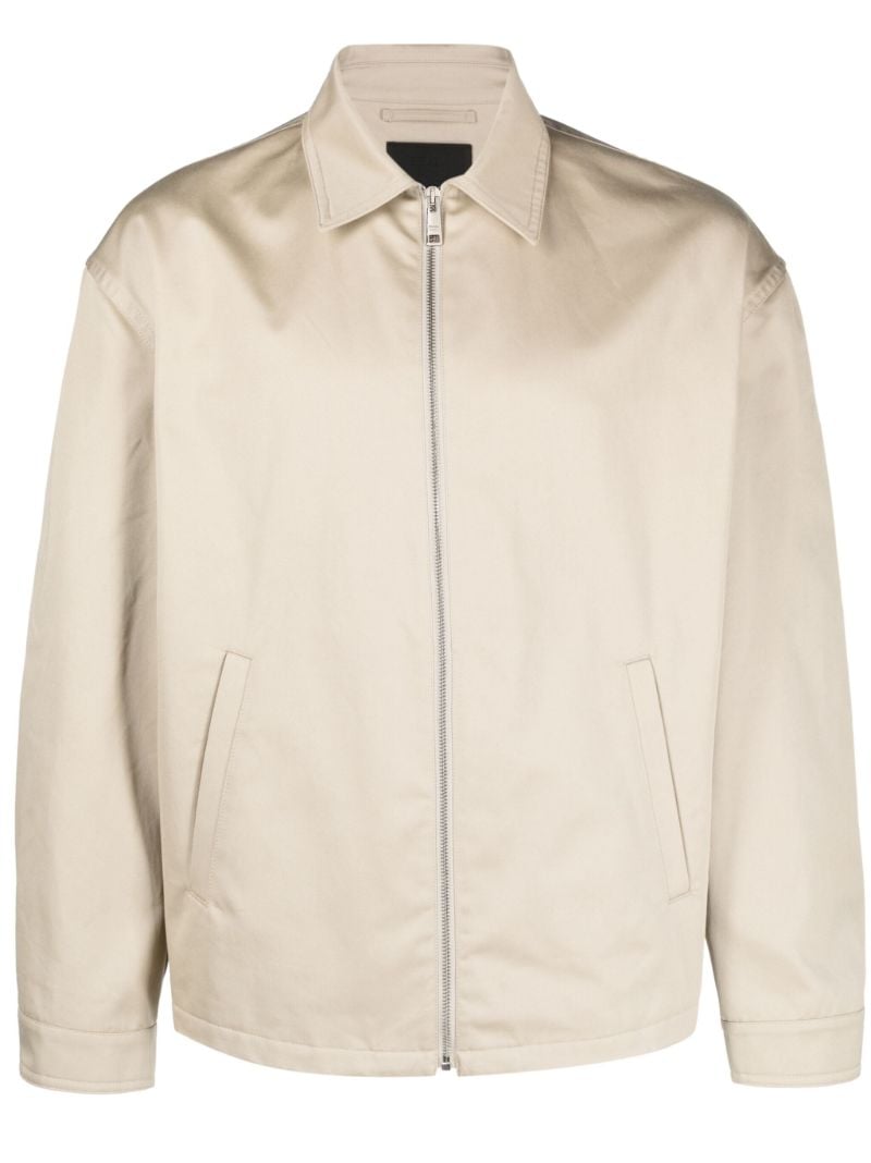 Beige Zip-up Shirt Jacket