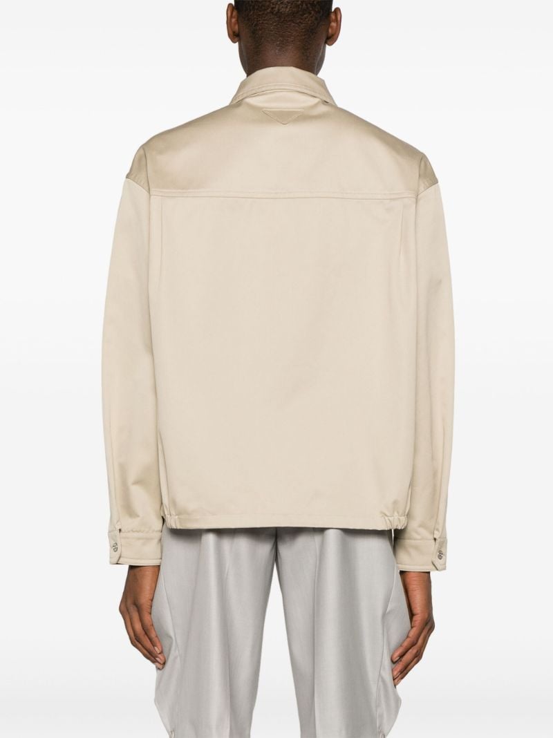 Beige Zip-up Shirt Jacket