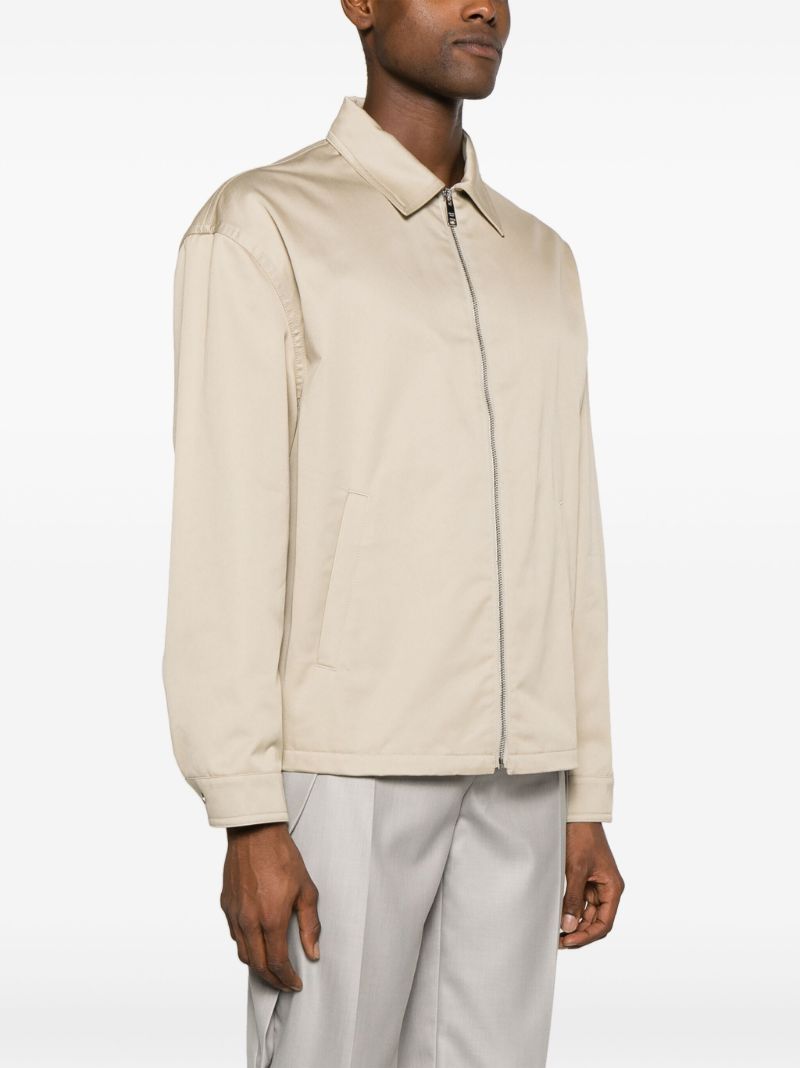Beige Zip-up Shirt Jacket