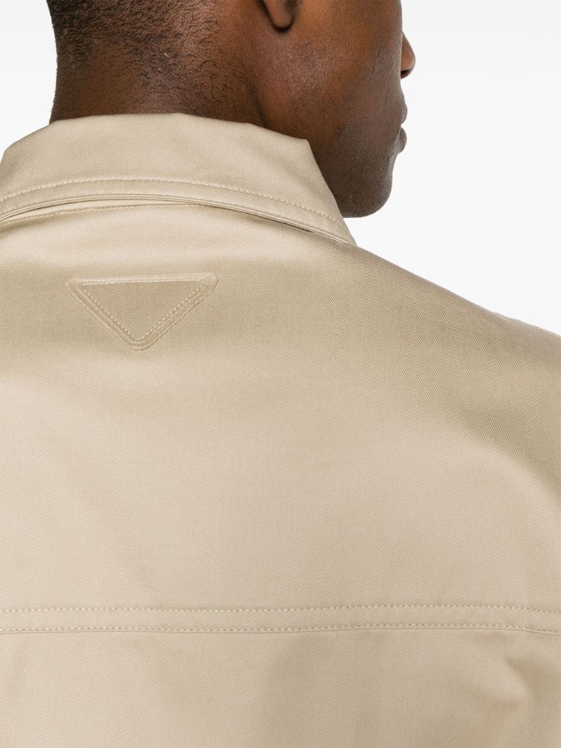 Beige Zip-up Shirt Jacket