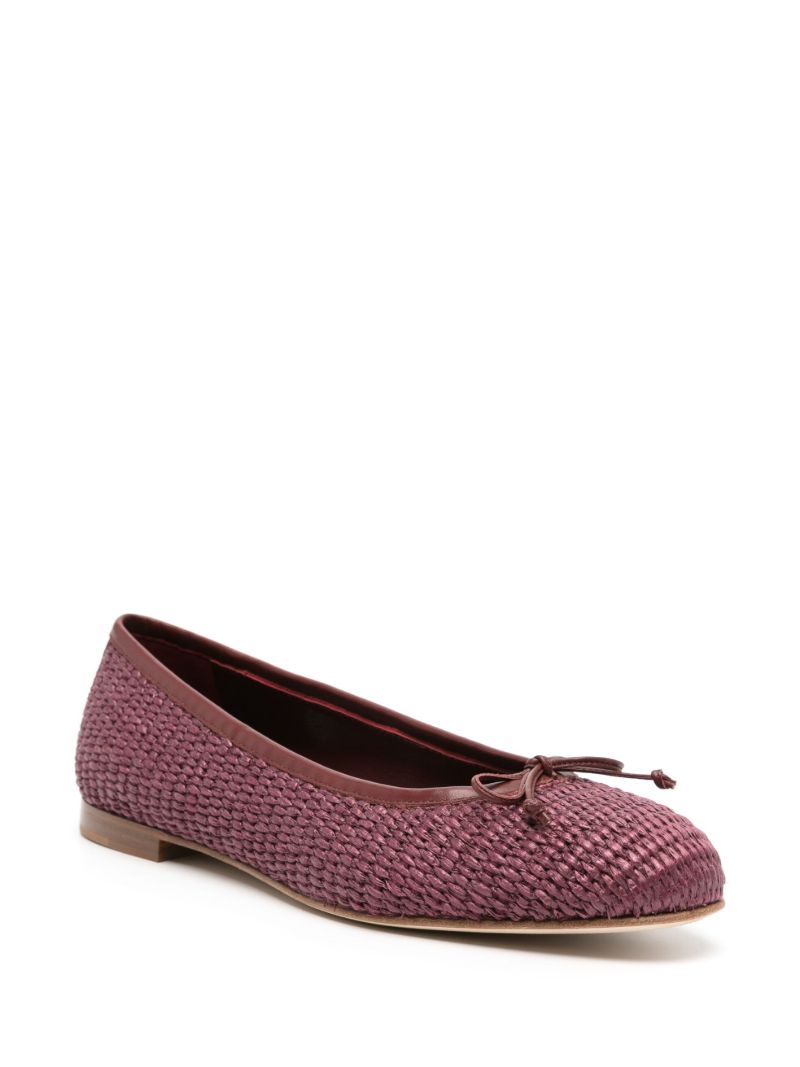 Bordeaux Red Woven Ballerina Shoes