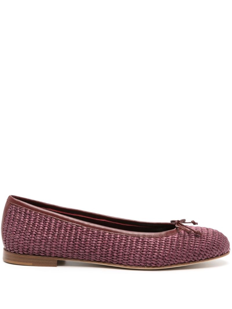 Bordeaux Red Woven Ballerina Shoes